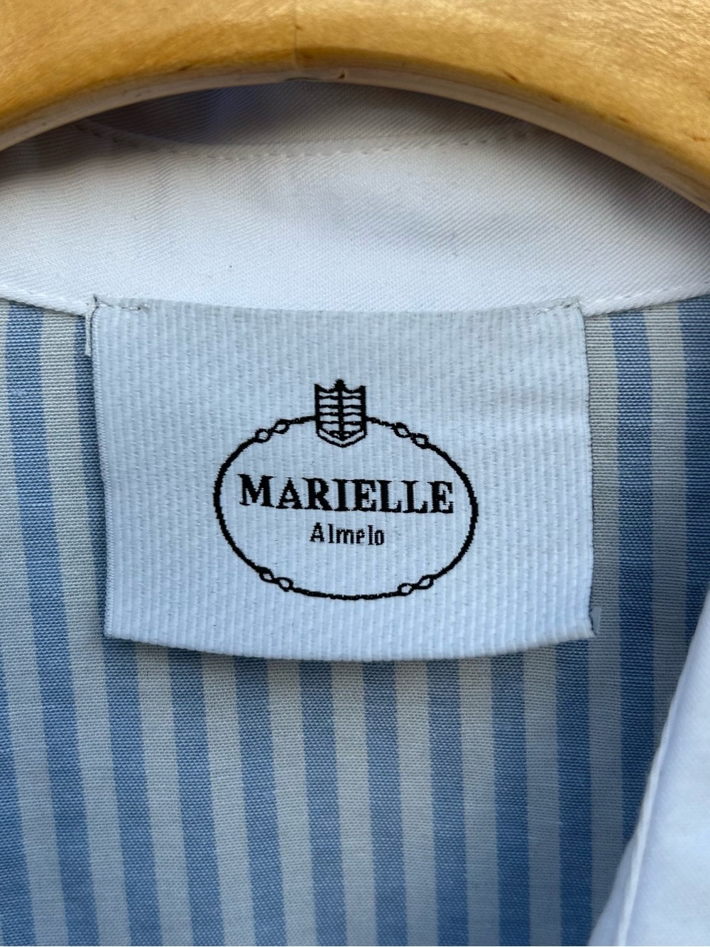 Marielle Almelo Brittany Blue Stripes Dress Egyptian Cotton Blue White OS - Picture 6 of 16